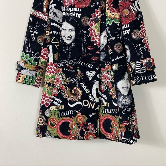 RARE Desigual Manteau Abrig Love Letters Patchwork Coat Multicolor Print - S - Picture 7 of 16
